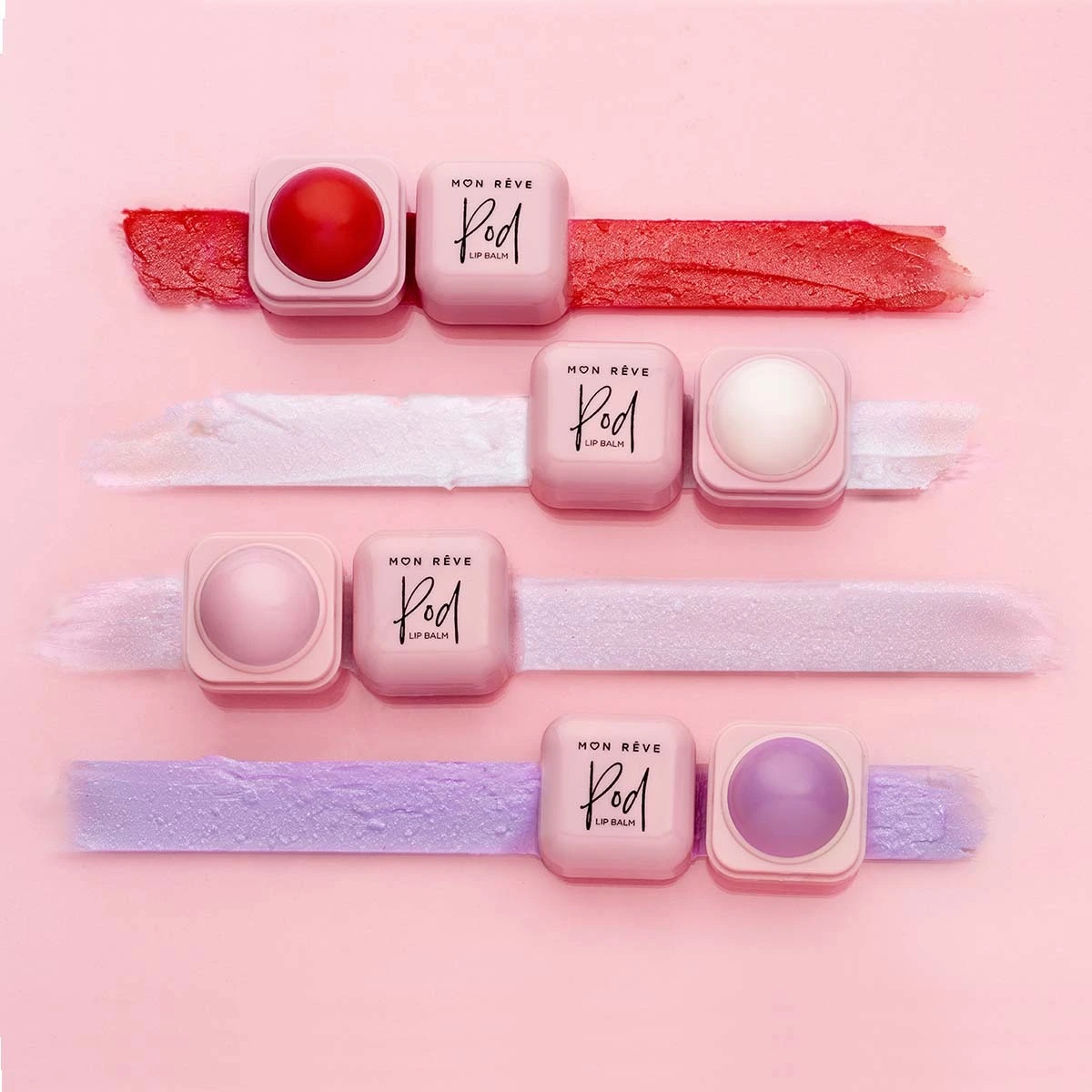 Коллекция увлажняющих бальзамов MON REVE Lip Balm Pod с фруктовыми ароматами для смягчения, интенсивного питания и восстановления сухих губ. 